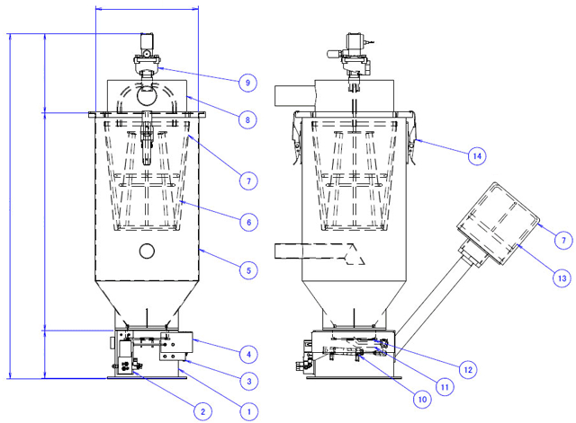 PNP hopper loader (for powder)