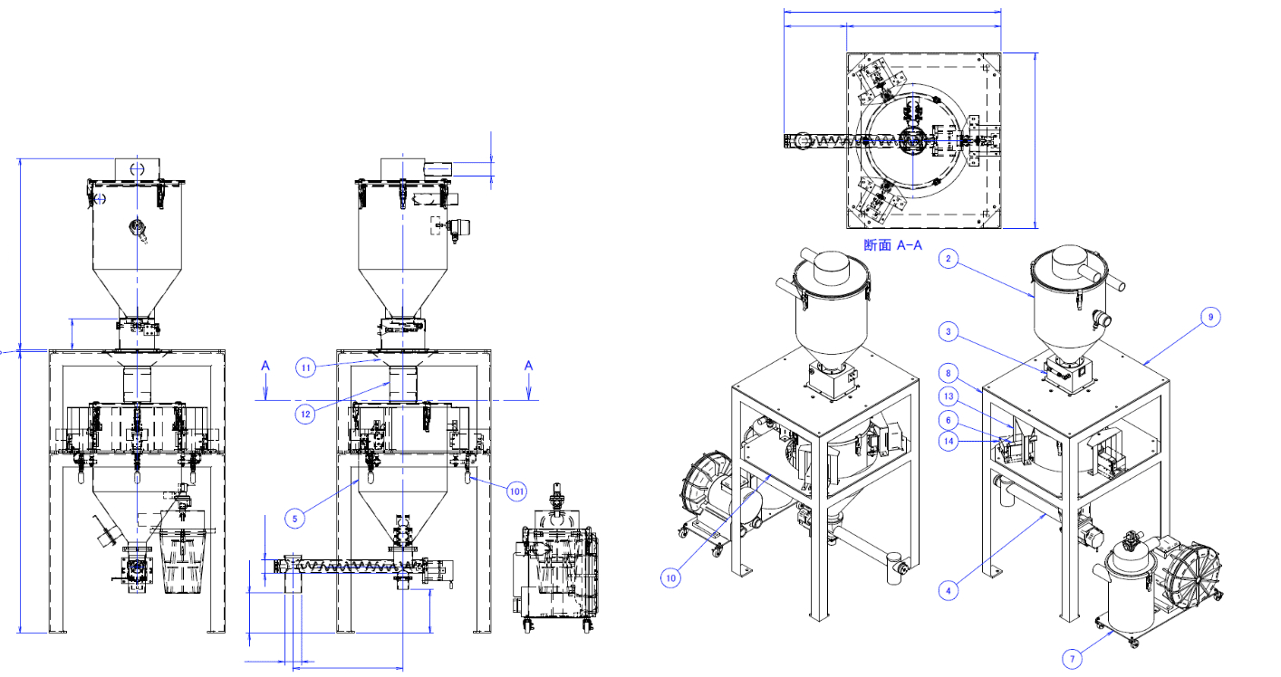 Subtractive continuous flow feeder TFP-RF-LW / CSF-LW type